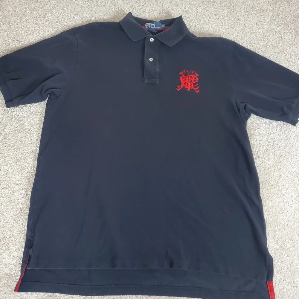 Polo Ralph Lauren Men's Polo Shirt SZ LT Black Crossed Mallet Crest‎ ShortSleeve